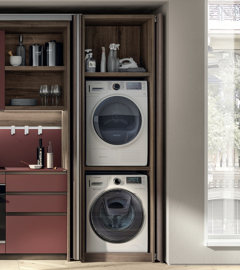 Dafne Italian Design Mueble de lavandería para la lavadora con