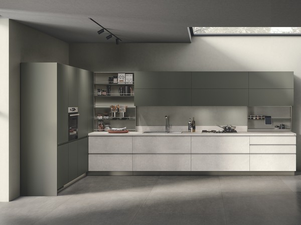 Cucine dai colori neutri con un tocco di colore