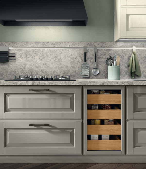 配有Oregon橡木抽屉的开放式地柜 &nbsp;