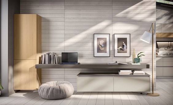 Cucine Modello LUMINA Laccato effetto Perlato Opaco - Cuvée 3 Cucine LUMINA Scalo Milano 3