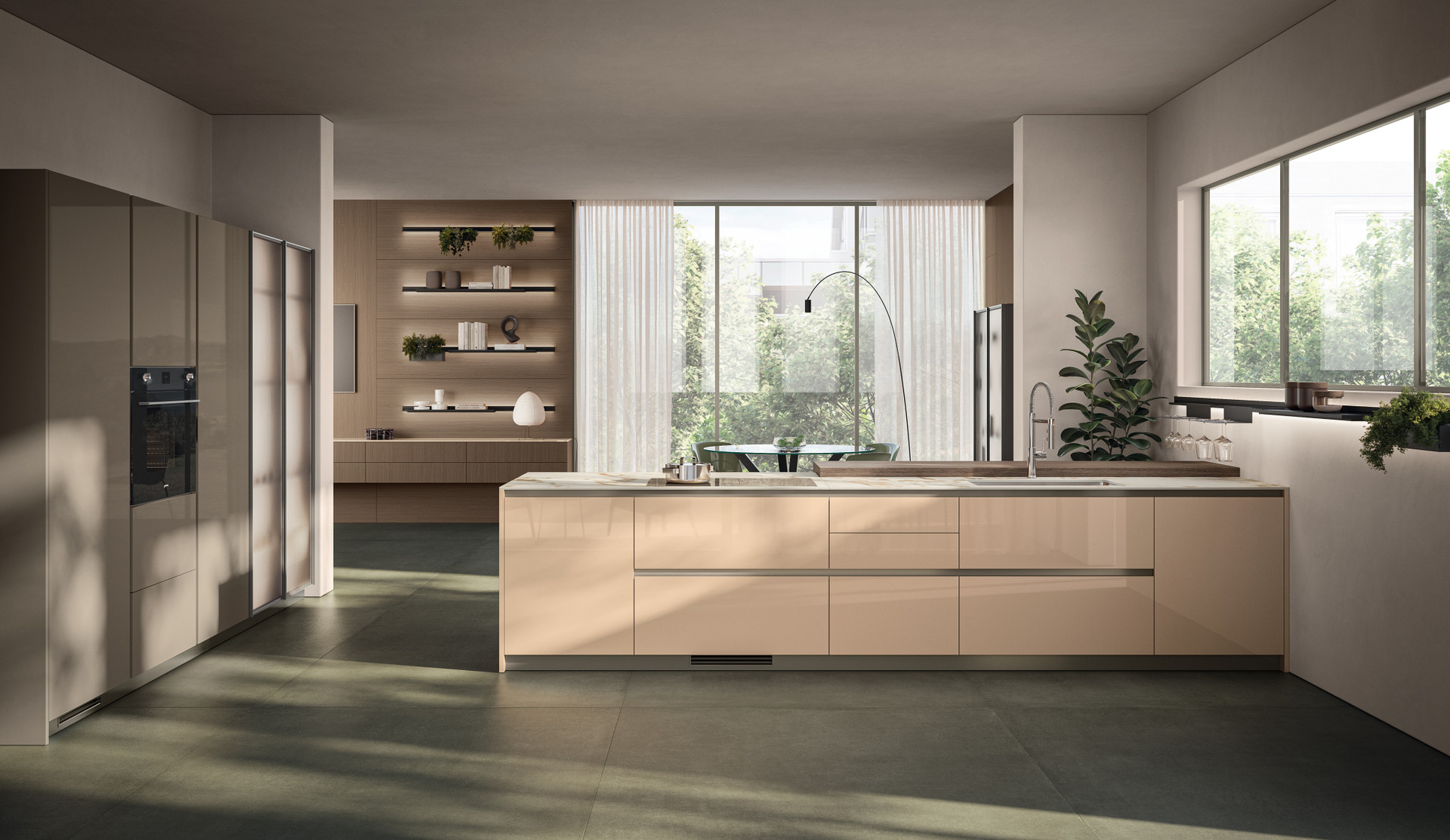 Scavolini Carattere – Landhausküche mit Rahmenfront Avorio – Avorio Poro Aperto