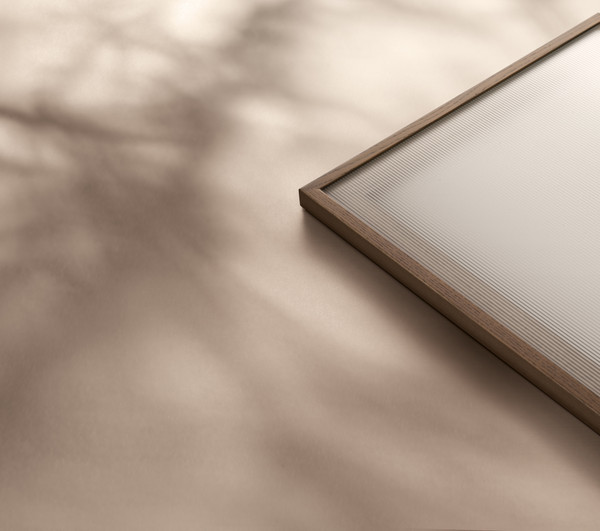 Frame door - Satin finish Ribbed glass