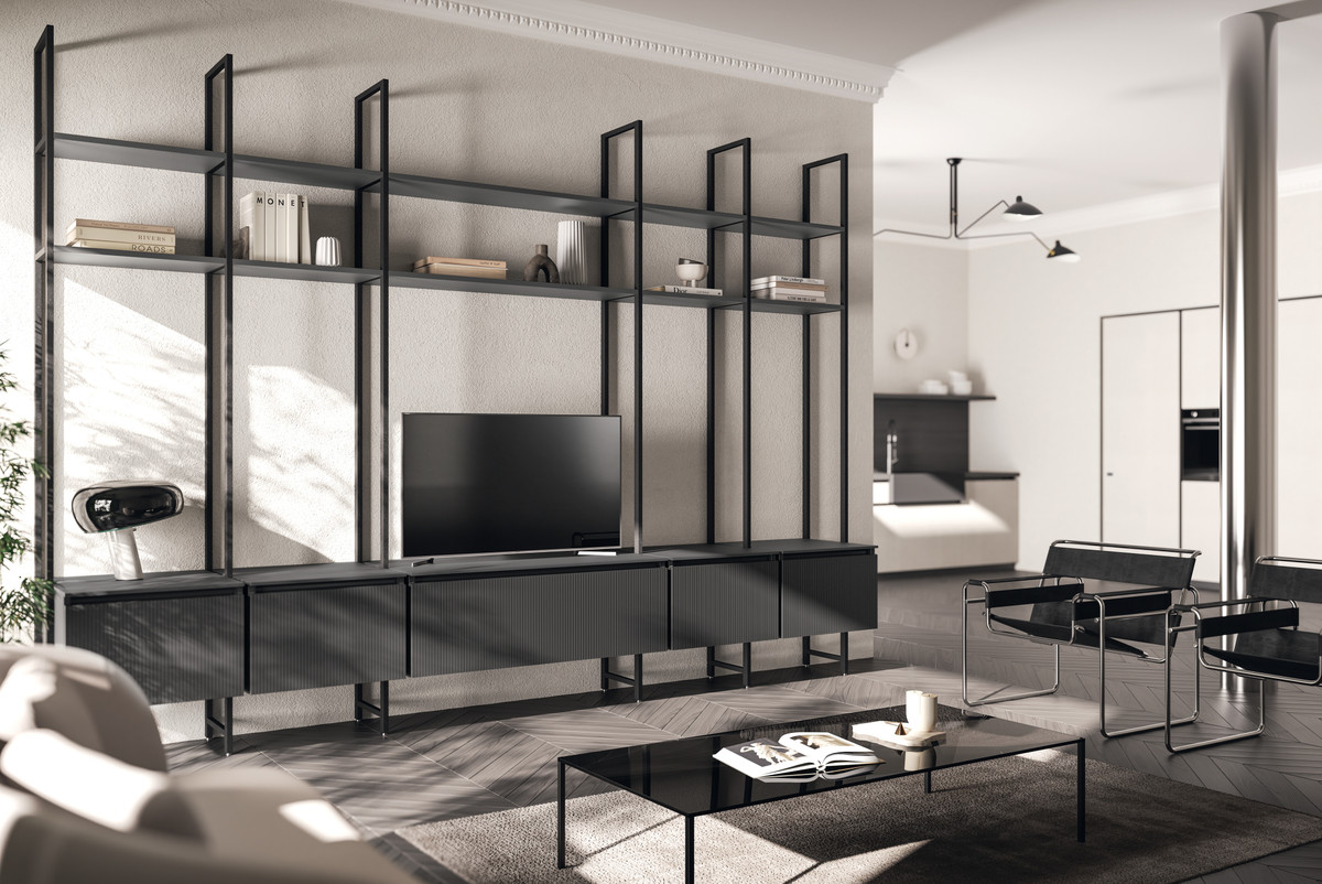 Industrial style living room furniture | Scavolini Magazine