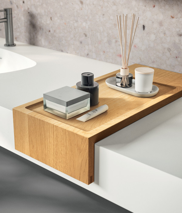 Useful黑色饰面橡木滑动式托盘